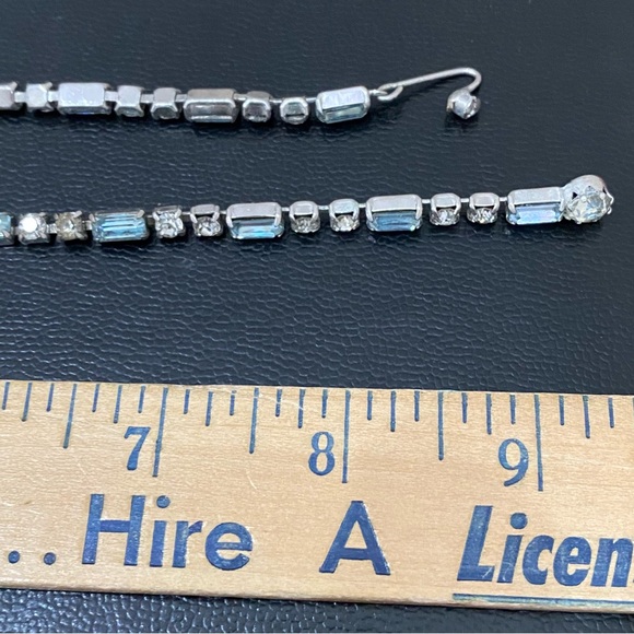 Vintage Unsigned Juliana? Purplish Blue Topaz Bib Statement Choker Necklace 35g - Picture 8 of 16